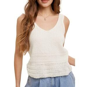 Wishlist Cream Crochet Tank Top